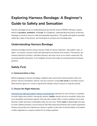 Exploring Harness Bondage_ A Beginner's Guide to Safety and Sensation