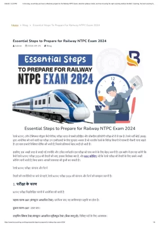 Essential Steps to Prepare for Railway NTPC Exam 2024