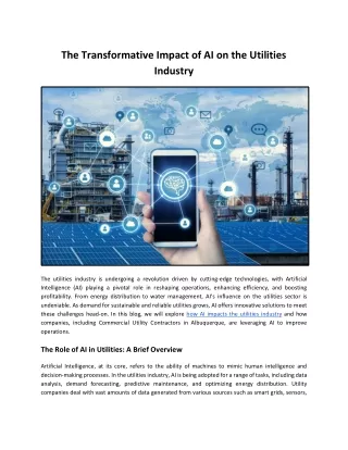 How AI is Revolutionizing the Future of the Utilities Industry