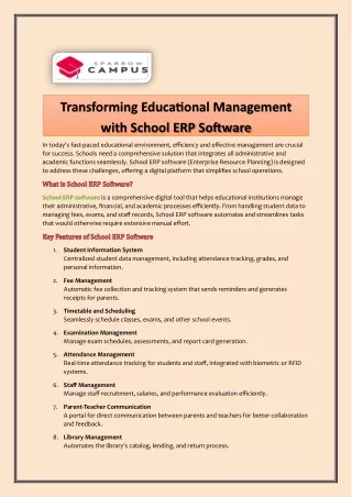 Transforming Educational Management with School ERP Software