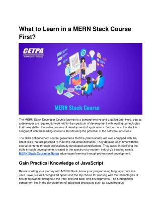 What to Learn in a MERN Stack Course First