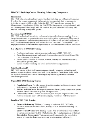 iso 17025 training course