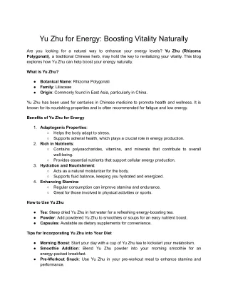 Yu Zhu for Energy_ Boosting Vitality Naturally