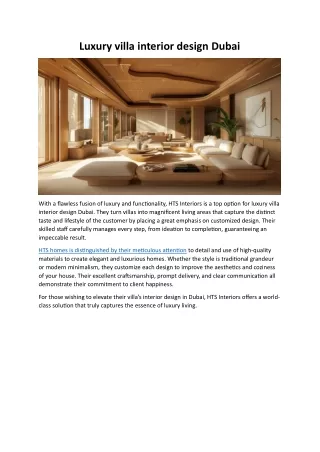 Luxury villa interior design Dubai
