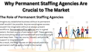 Why Permanent Staffing Agencies Are Crucial to The Market