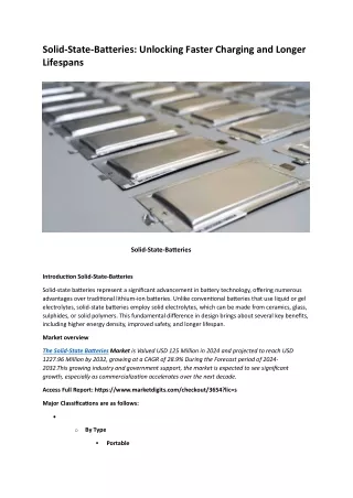 Solid-State-Batteries Unlocking Faster Charging and Longer Lifespans