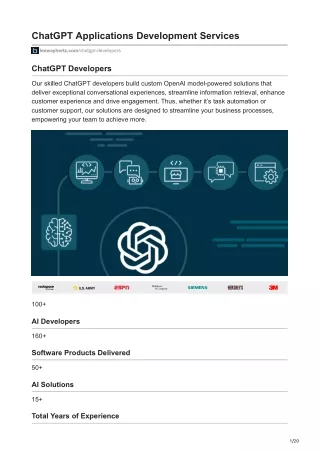ChatGPT Applications Development Services