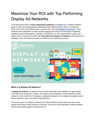 Display Ad Networks