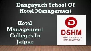 Hotel Management Colleges In Jaipur