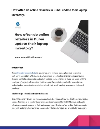 How often do online retailers in Dubai update their laptop inventory_