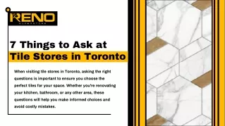 7 Questions to Ask at Tile Stores in Toronto | Reno Superstore