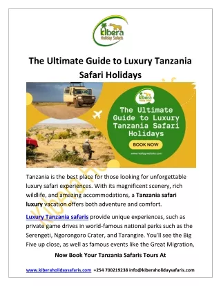 The Ultimate Guide to Luxury Tanzania Safari Holidays