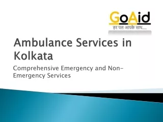 Best Ambulance Services in Kolkata