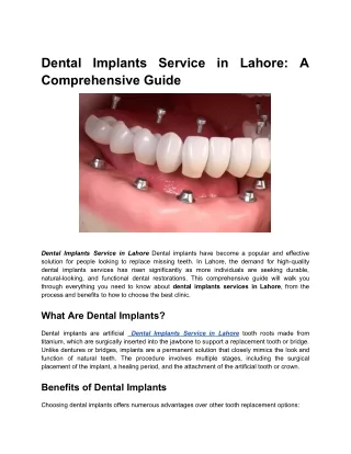 Dental Implants Service in Lahore_ A Comprehensive Guide