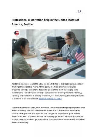 Professional dissertation help in the United States of America, Seattle