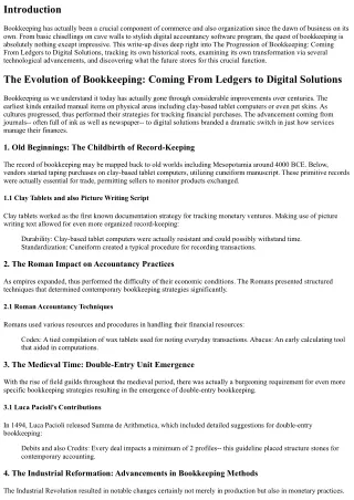 The Development of Bookkeeping: From Ledgers to Digital Solutions