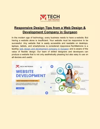 Techmetronix- Web Design & Development Company in Gurgaon