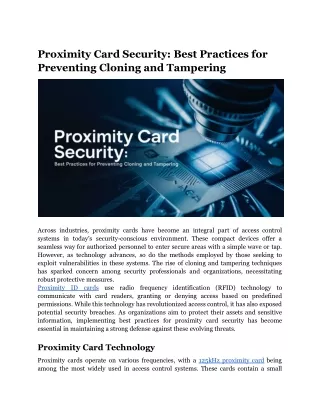 Proximity Card Security_ Best Practices for Preventing Cloning and Tampering