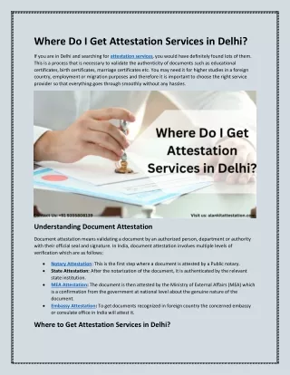 Where Do I Get Attestation Services in Delhi