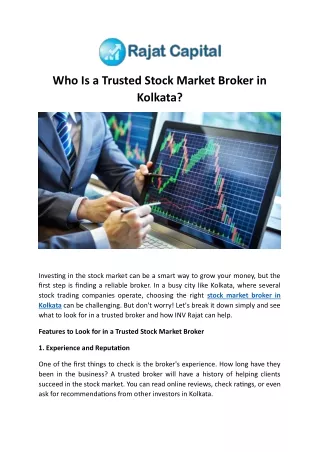 Who Is a Trusted Stock Market Broker in Kolkata