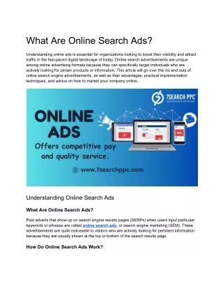 What Are Online Search Ads?