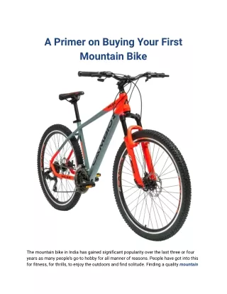 A Beginner’s Guide to Buying Your First Mountain Bike