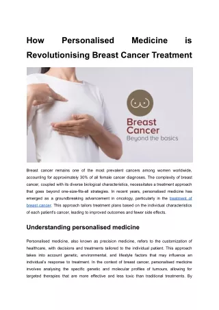 How Personalised Medicine is Revolutionising Breast Cancer Treatment
