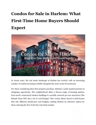 Condos for Sale in Harlem_ What First-Time Home Buyers Should Expect