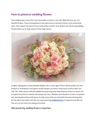 How to preserve wedding flowers