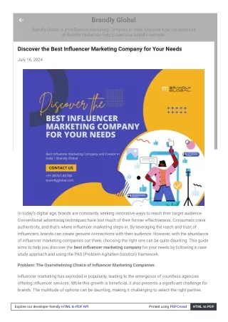 Discover the Best Influencer Marketing Company for Your Needs