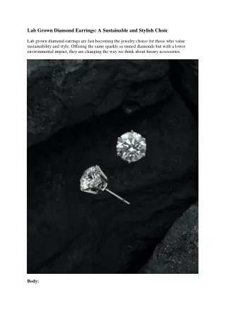 Brilliant Lab Grown Diamond Earrings for Every Look