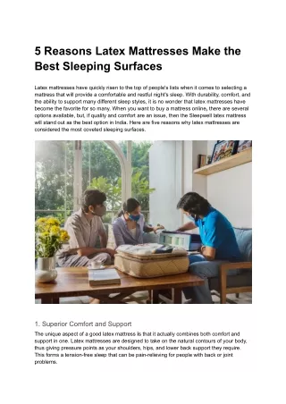 5 Reasons Latex Mattresses Make the Best Sleeping Surfaces