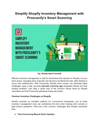 Simplify Shopify Inventory Management with Proscanify's Smart Scanning