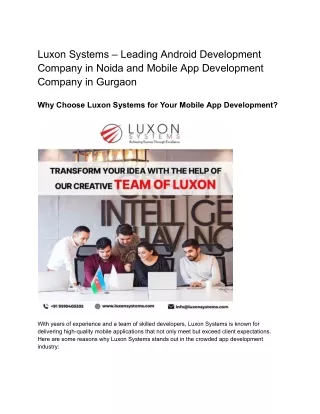 Luxon - Leading Android Development Company noida