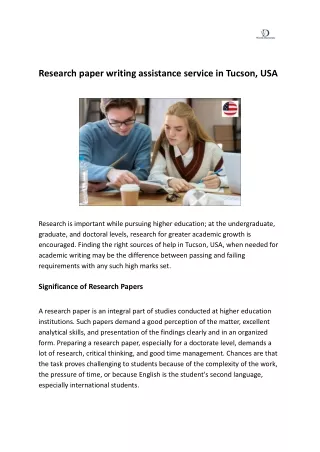 Research paper writing assistance service in Tucson, USA