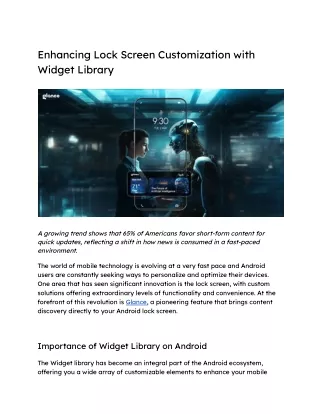 Enhancing Lock Screen Customization with Widget Library