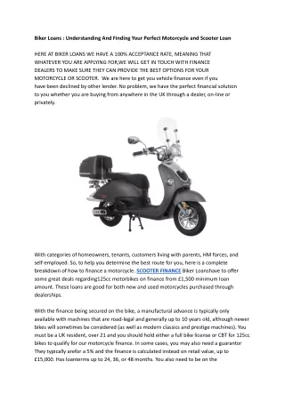 SCOOTER FINANCE