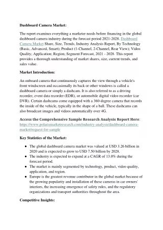 Dashboard Camera Market Business Performance and Gross Margin Analysis for 2024