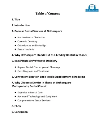 Find the top-rated dentist in Thane at Orthosquare