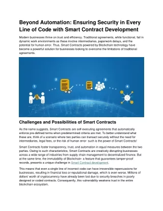 Foster Efficiency with Blockchain Smart Contract Development Service