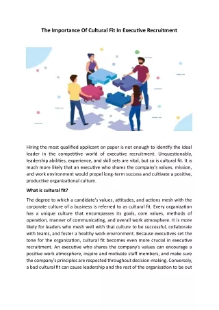 The Importance Of Cultural Fit In Executive Recruitment