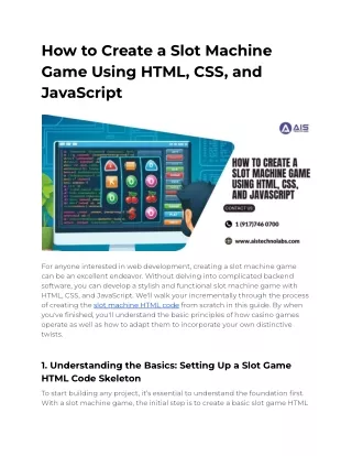 How to Create a Slot Machine Game Using HTML, CSS, and JavaScript