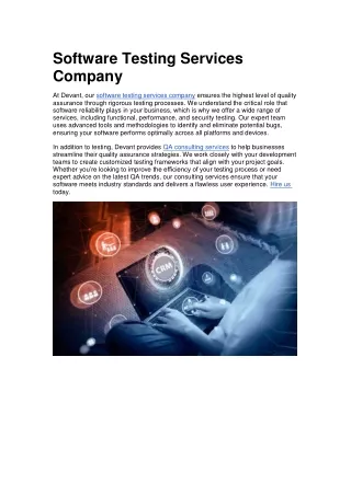 Software Testing Services Company