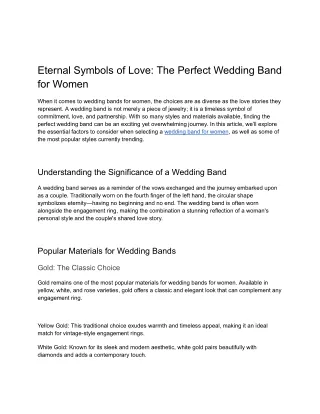 Eternal Symbols of Love_ The Perfect Wedding Band for Women