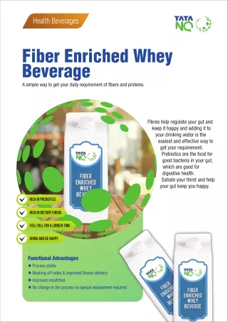 Fiber-Enriched Whey Beverage: Nutritional Benefits and Applications