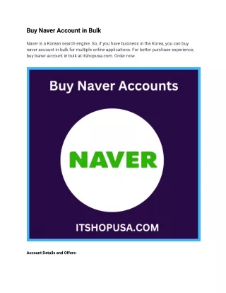 Buy Naver Accounts - 100% Safe, Korean, New and Old