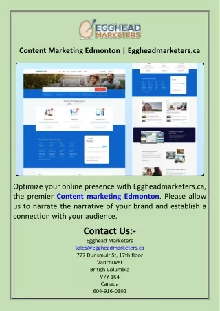 Content Marketing Edmonton  Eggheadmarketers.ca
