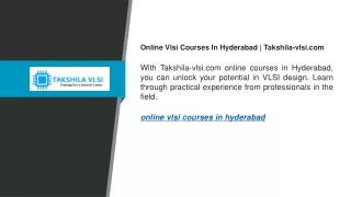 Online Vlsi Courses In Hyderabad   Takshila-vlsi.com
