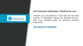 Vlsi Training In Hyderabad   Takshila-vlsi.com