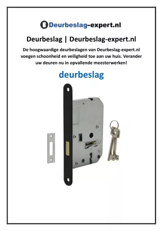 Deurbeslag  Deurbeslag-expert.nl